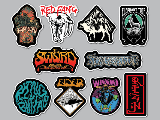 Stoner Metal / Sludge / Doom Sticker Pack (10 Stickers) SET 7