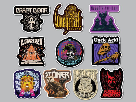 Stoner Metal / Sludge / Doom Sticker Pack (10 Stickers) SET 8