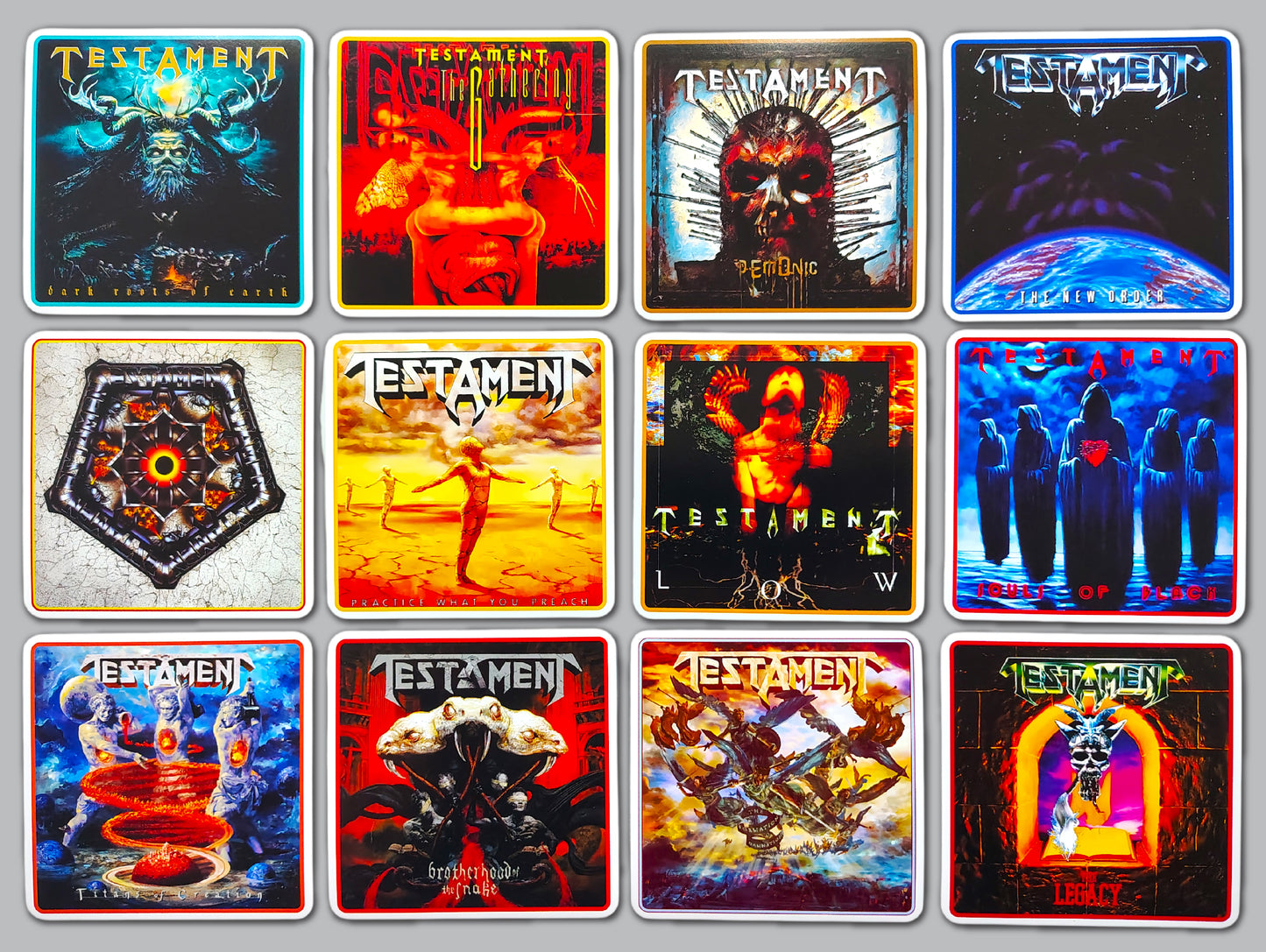 Testament Album Cover Sticker Pack (12 Stickers)