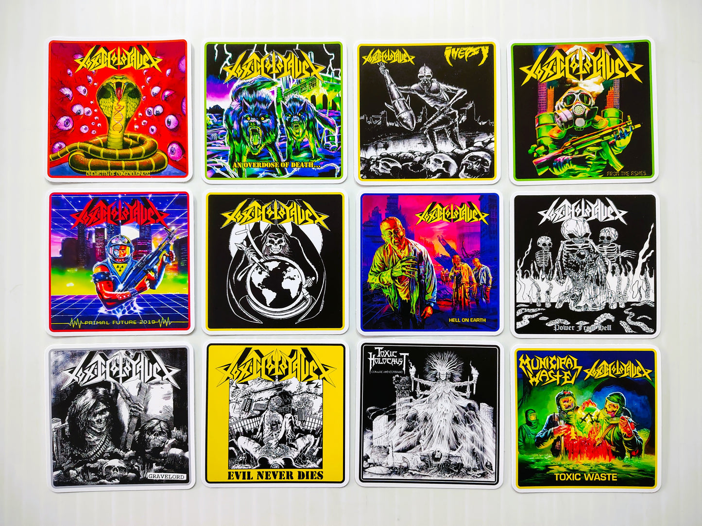 Toxic Holocaust Album Cover Sticker Pack (12 Stickers)