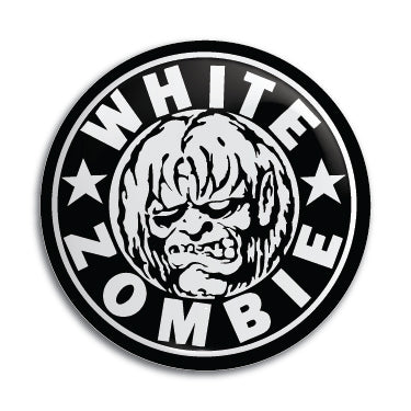 White Zombie (Black & White Logo) 1" Button / Pin / Badge