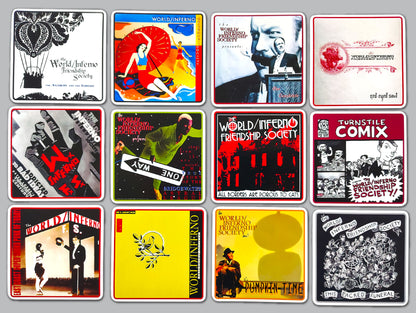 World Inferno Friendship Society Album Cover Sticker Pack (12 Stickers)