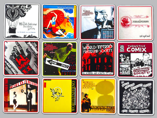 World Inferno Friendship Society Album Cover Sticker Pack (12 Stickers)
