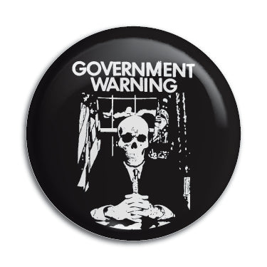 Government Warning 1" Button / Pin / Badge Omni-Cult