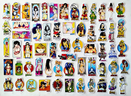Hook-Ups Skateboards HUGE Anime Sticker Pack (60 Stickers) SET1