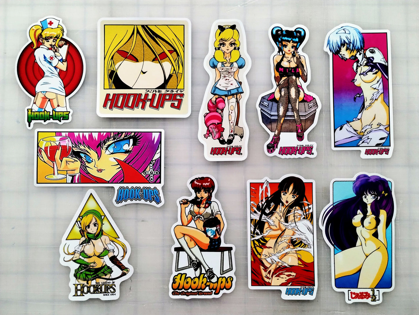 Hook-Ups Skateboards Anime Sticker Pack (10 Stickers) SET 1