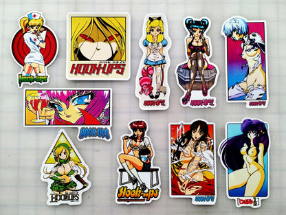 Hook-Ups Skateboards HUGE Anime Sticker Pack (60 Stickers) SET1