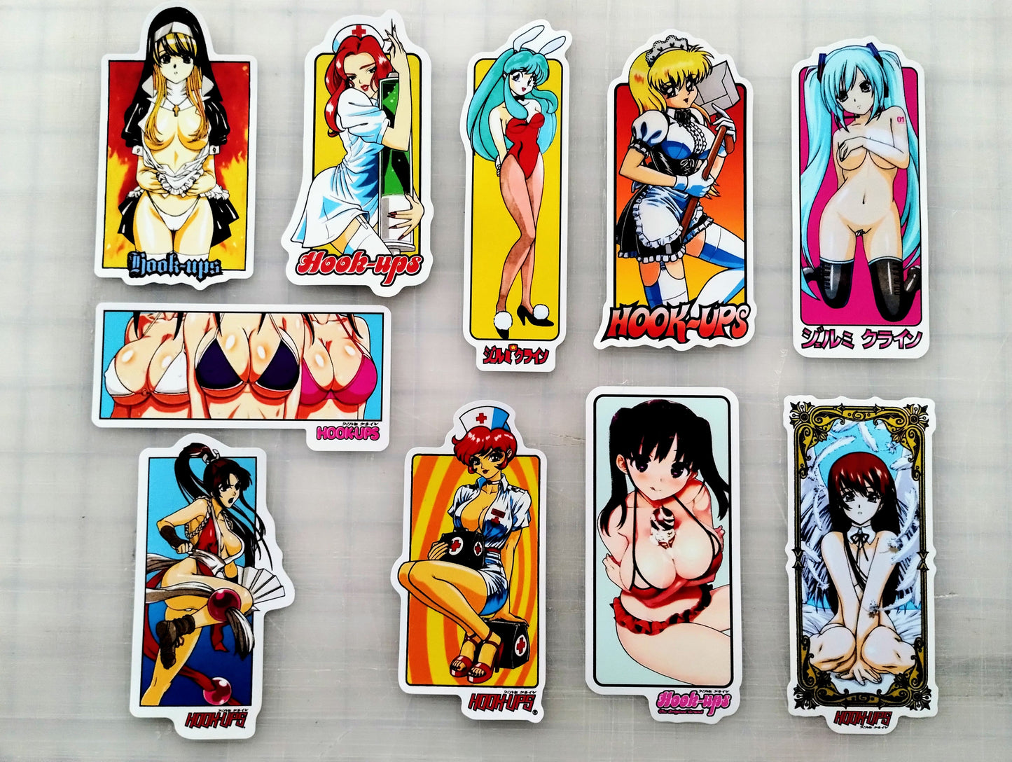 Hook-Ups Skateboards Anime Sticker Pack (10 Stickers) SET 2