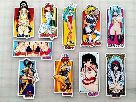 Hook-Ups Skateboards Anime Sticker Pack (10 Stickers) SET 2