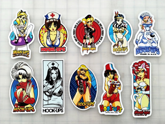 Hook-Ups Skateboards Anime Sticker Pack (10 Stickers) SET 4