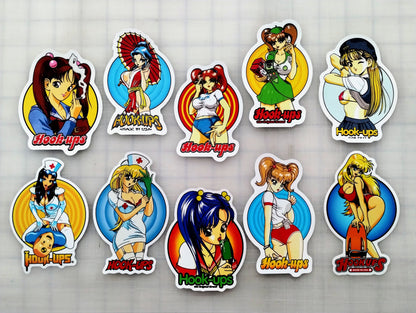 Hook-Ups Skateboards HUGE Anime Sticker Pack (60 Stickers) SET1