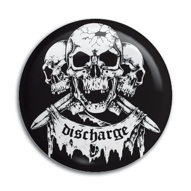 Discharge (Skulls with Banner) 1" Button / Pin / Badge Omni-Cult