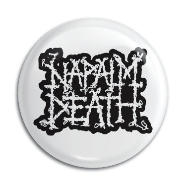 Napalm Death (White) 1" Button / Pin / Badge Omni-Cult