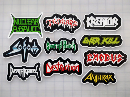 Thrash Metal Sticker Pack (10 Stickers) Set 1