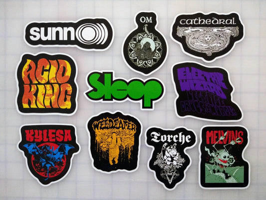 Stoner Metal / Sludge / Doom Sticker Pack (10 Stickers) SET 1