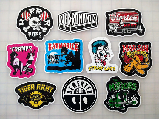 Rockabilly / Psychobilly Sticker Pack (10 Stickers) SET 1