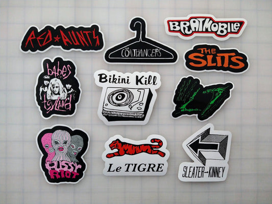 Riot Grrrl Punk Sticker Pack (10 Stickers) SET 1