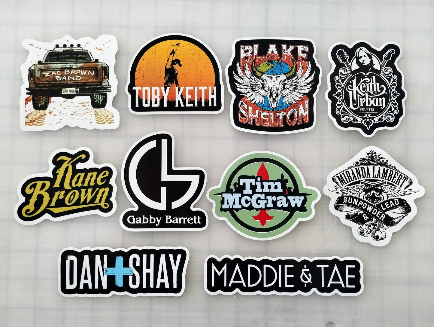 Modern Country Music Sticker Pack (10 Stickers) Set 2