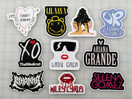 Pop Music Sticker Pack (10 Stickers) Set 1