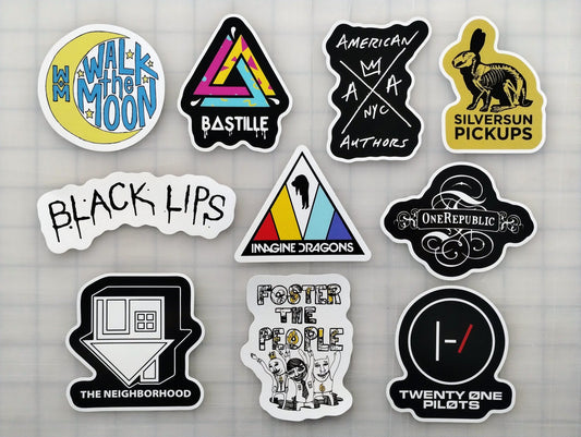 Modern Rock / Pop Rock Sticker Pack (10 Stickers) Set 2