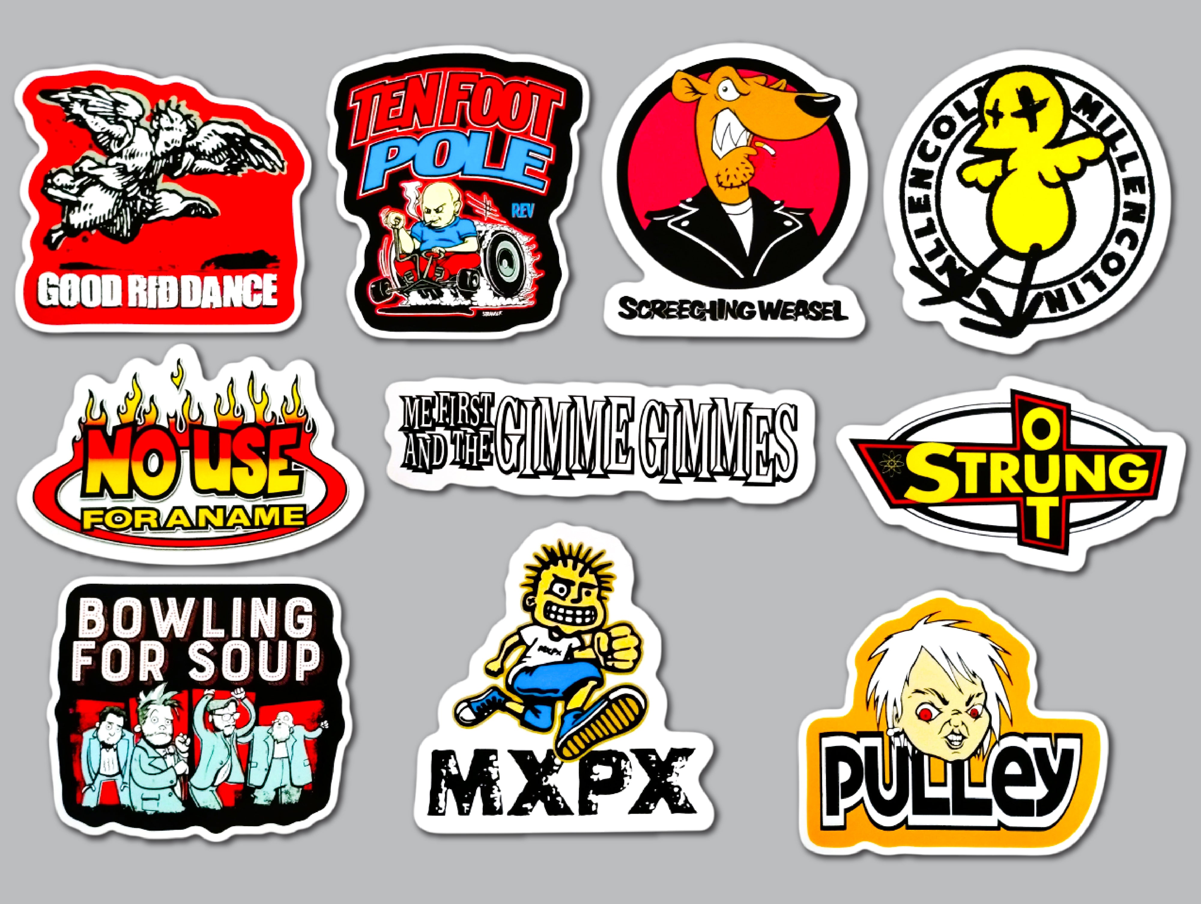 Melodic Punk / Skate Punk / Pop Punk Sticker Pack (10 Stickers
