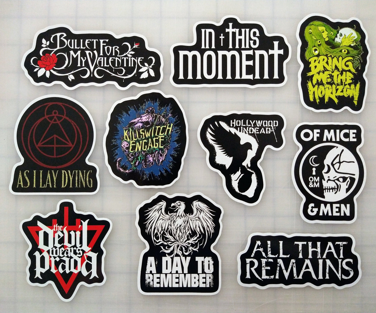 Metalcore / Deathcore / Death Metal Sticker Pack (10 Stickers) SET 1