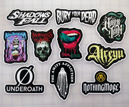 Metalcore / Deathcore / Death Metal Sticker Pack (10 Stickers) SET 2