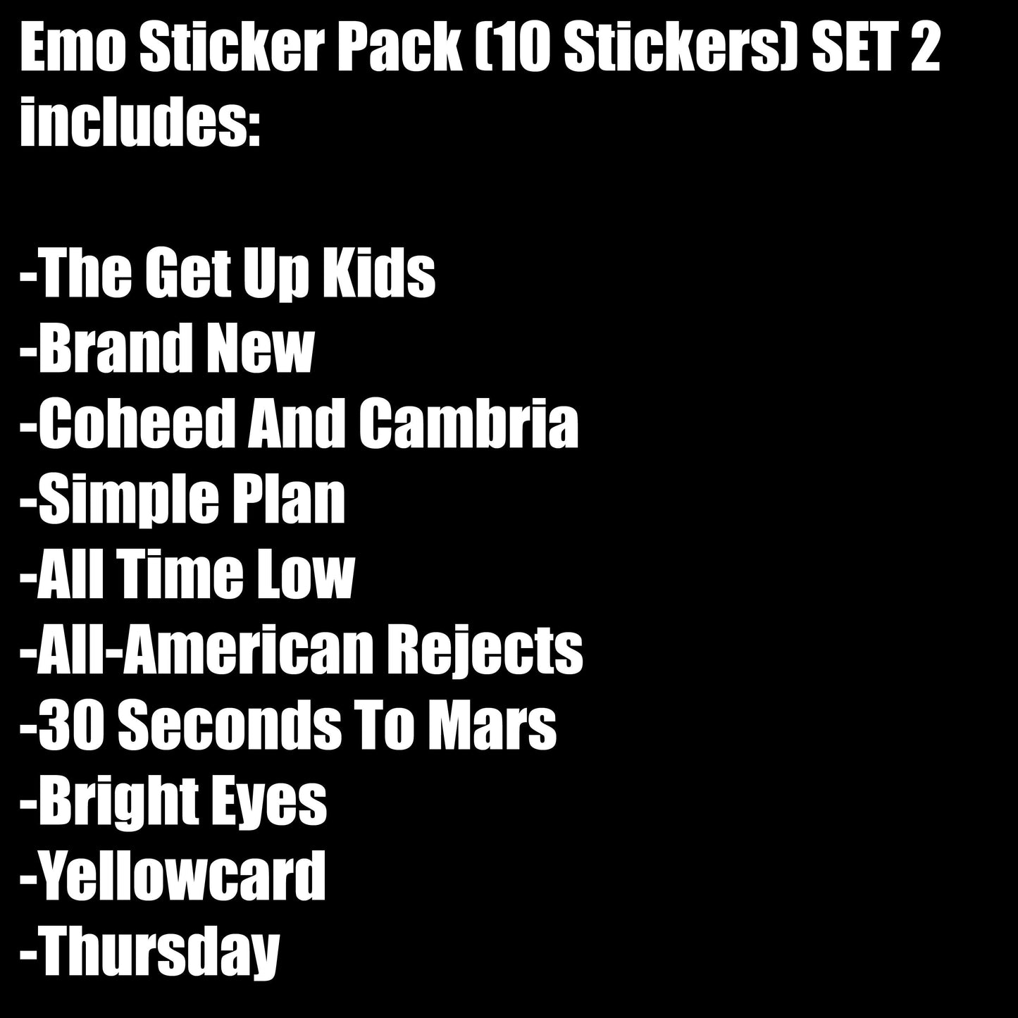 Emo Sticker Pack (10 Stickers) SET 2