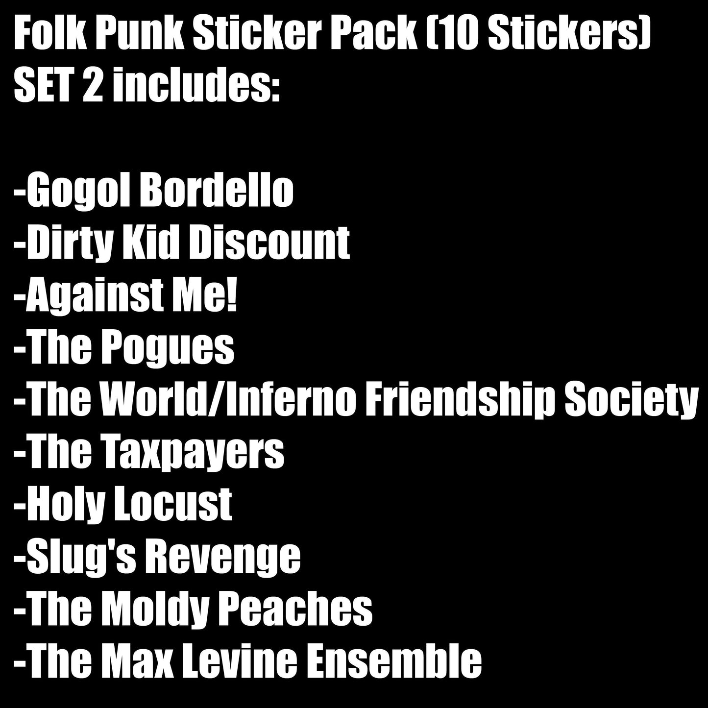 Folk Punk Sticker Pack (10 Stickers) Set 2
