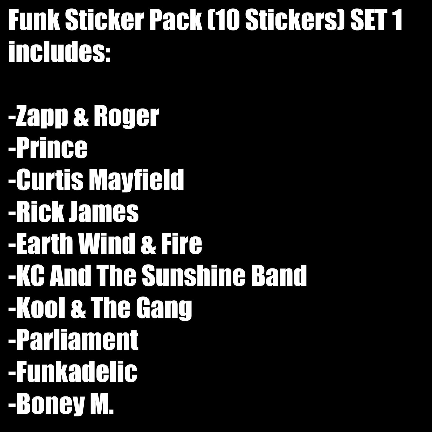 Funk Sticker Pack (10 Stickers) Set 1