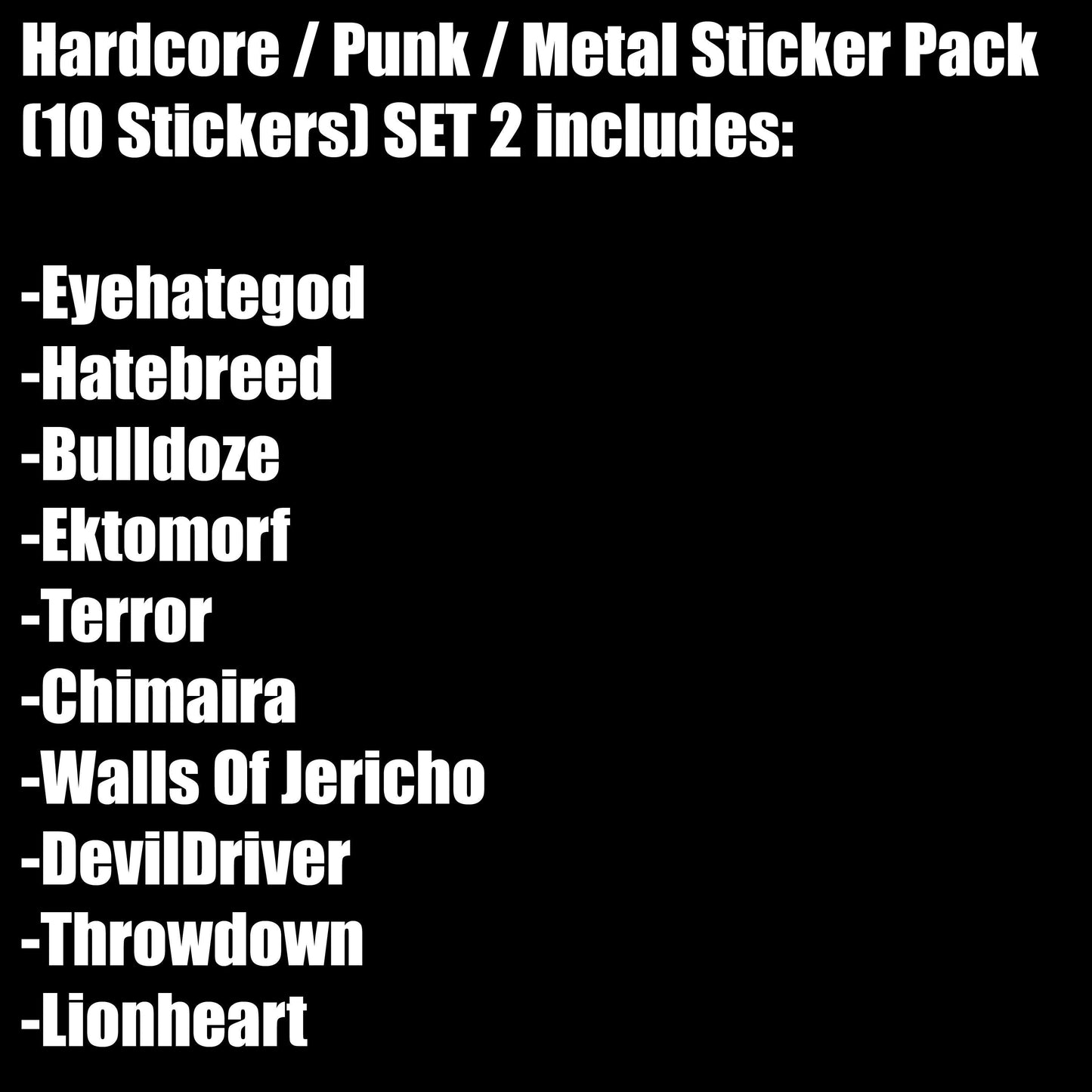 Hardcore / Punk / Metal Sticker Pack (10 Stickers) SET 2