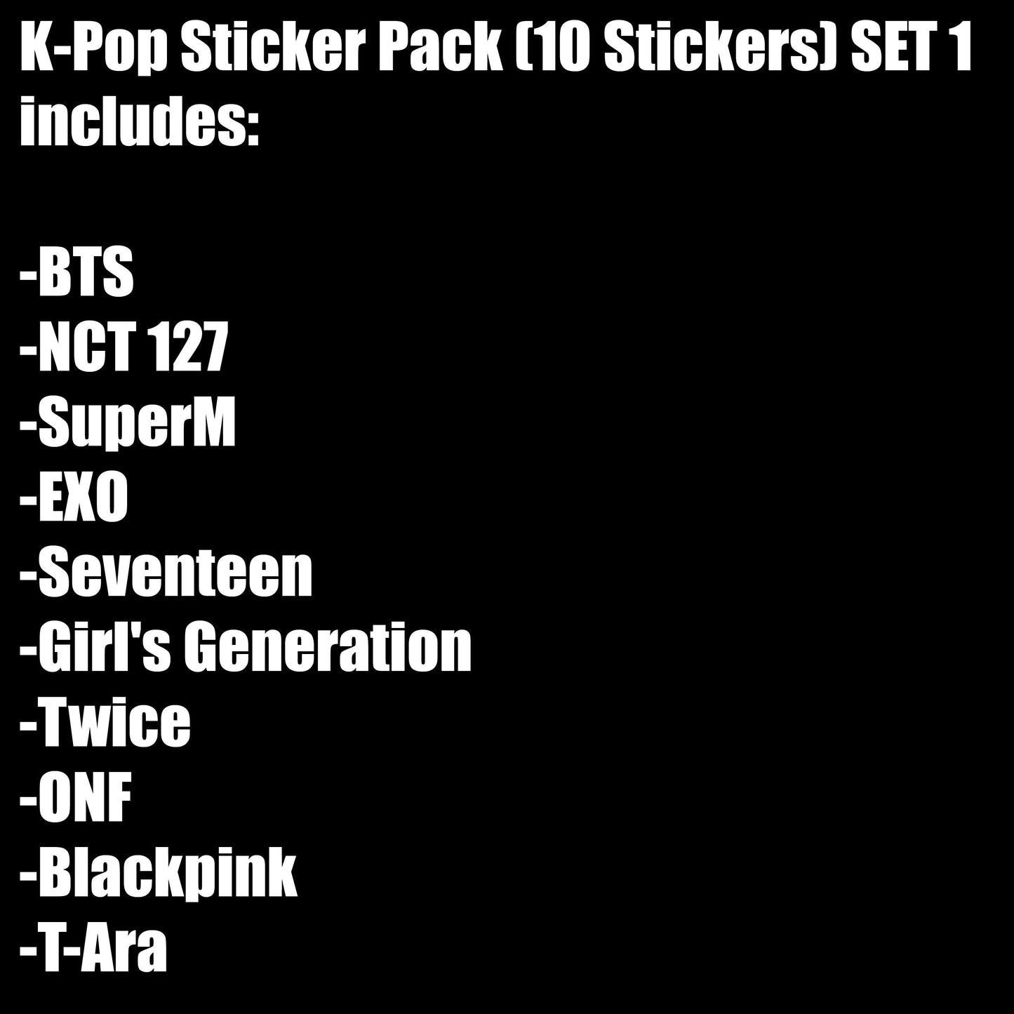 K-Pop Sticker Pack (10 Stickers)