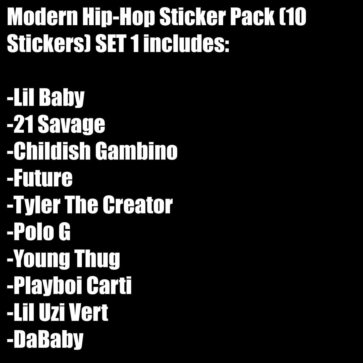 Modern Hip-Hop Sticker Pack (10 Stickers) Set 1