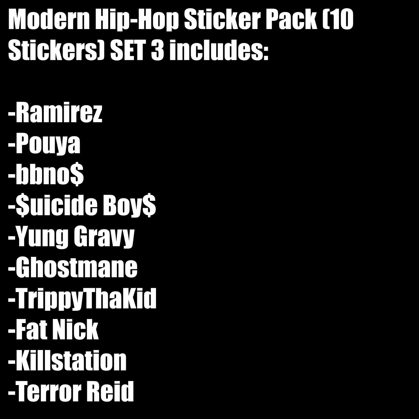 Modern Hip-Hop Sticker Pack (10 Stickers) Set 3