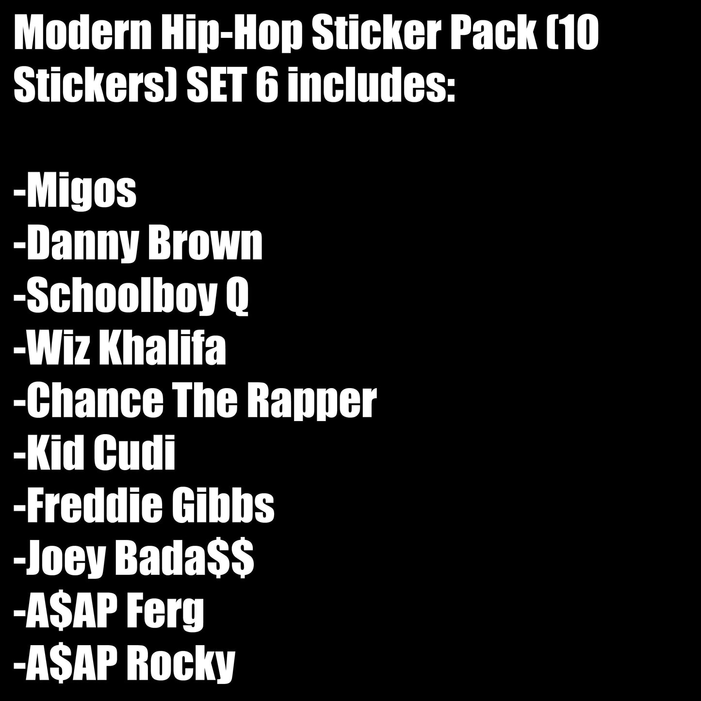 Modern Hip-Hop Sticker Pack (10 Stickers) Set 6