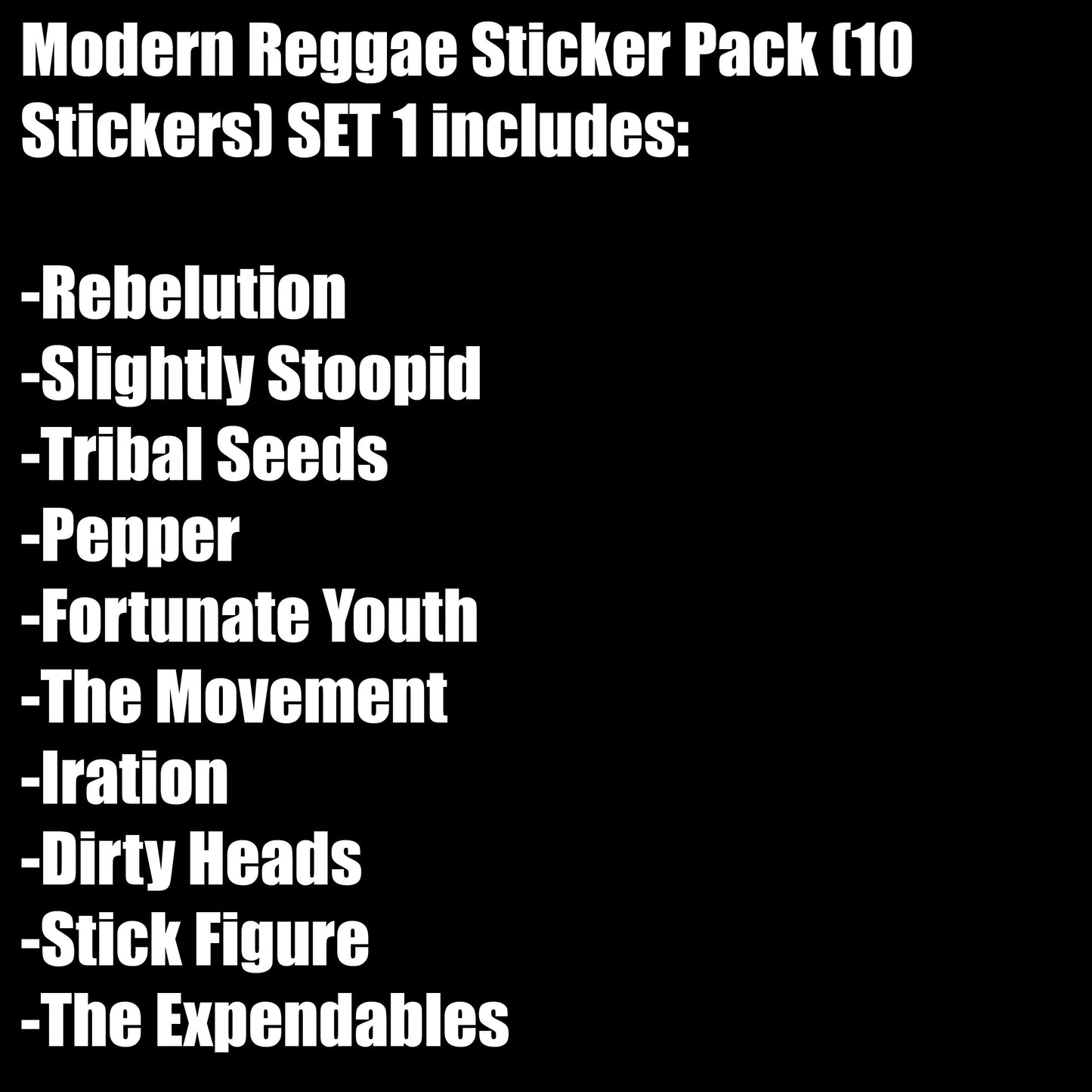 Modern Reggae Sticker Pack (10 Stickers) SET 1