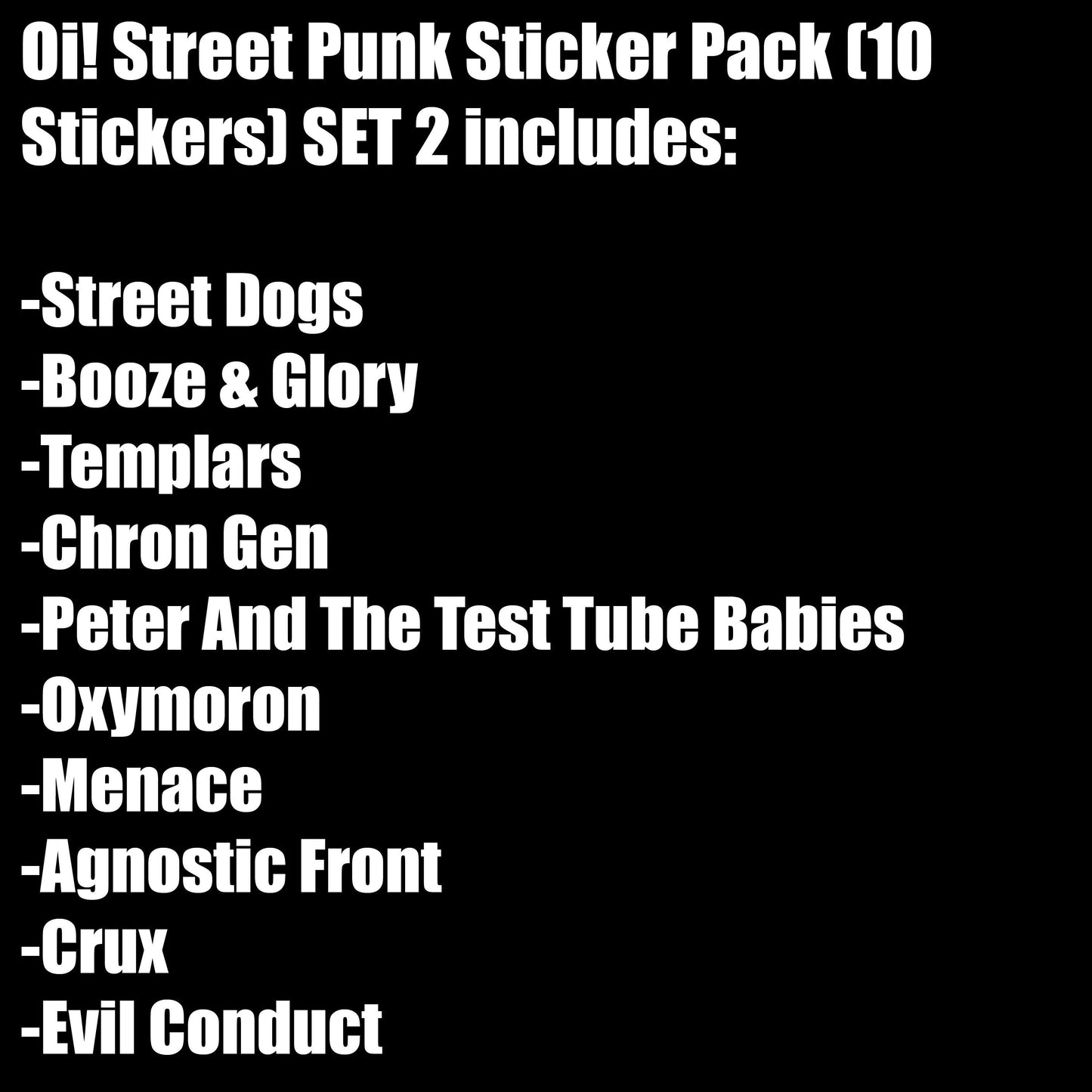 Oi! Street Punk Sticker Pack (10 Stickers) SET 2