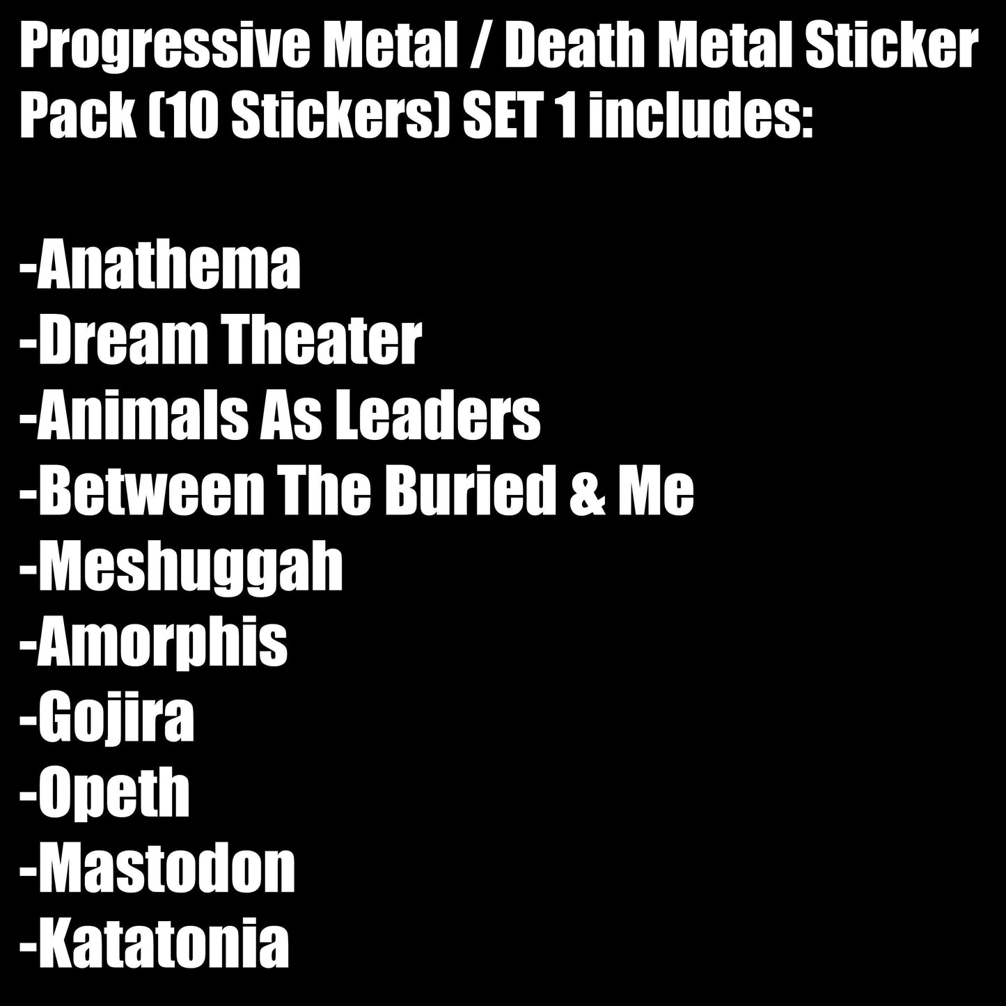 Progressive Metal / Death Metal Sticker Pack (10 Stickers) SET 1