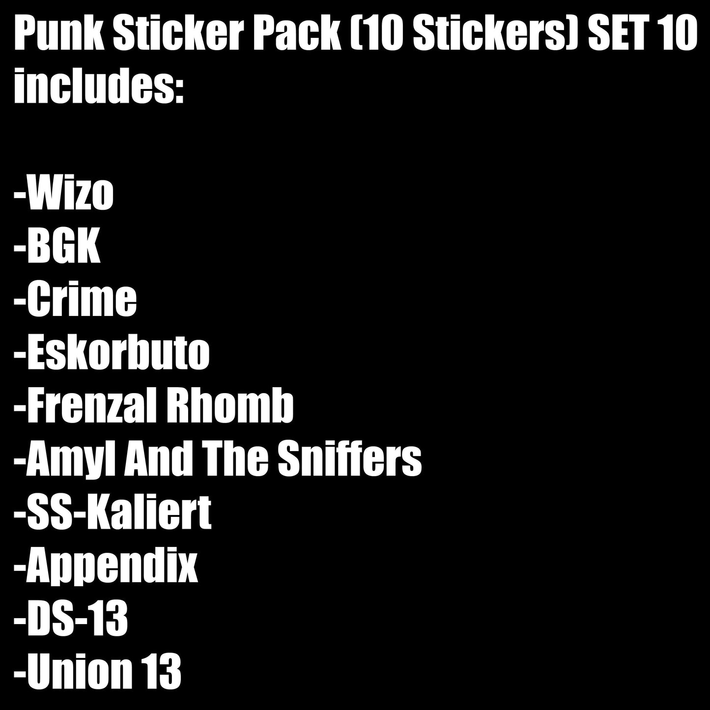 Punk Sticker Pack (10 Stickers) SET 10