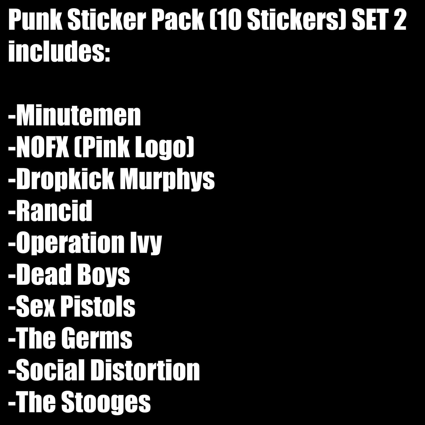 Punk Sticker Pack (10 Stickers) Set 2