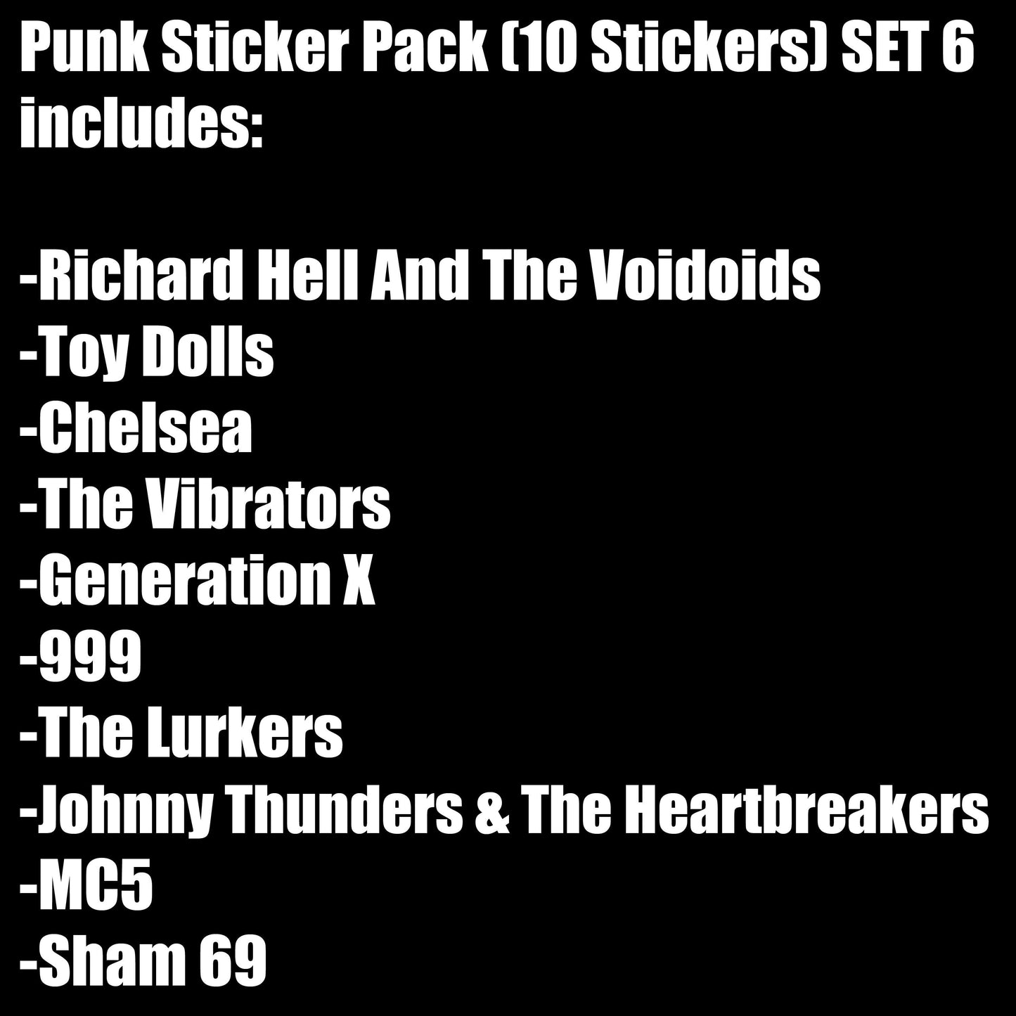 Punk Sticker Pack (10 Stickers) SET 6