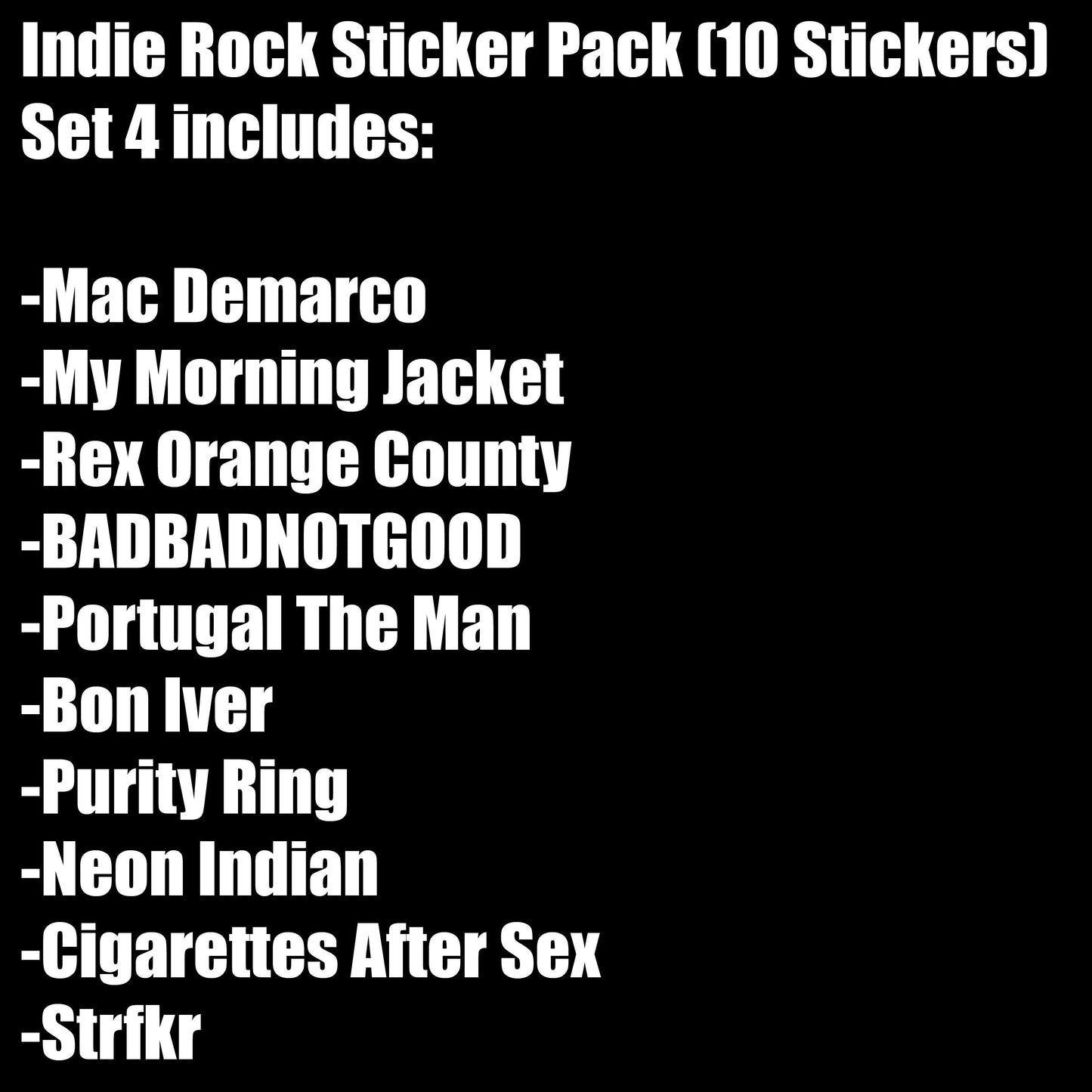 Indie Rock Sticker Pack (10 Stickers) Set 4