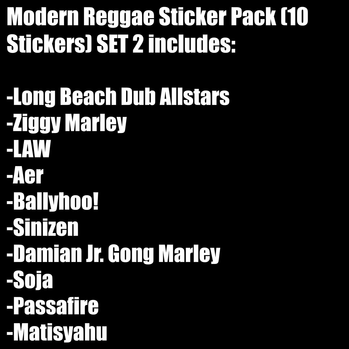 Modern Reggae Sticker Pack (10 Stickers) SET 2