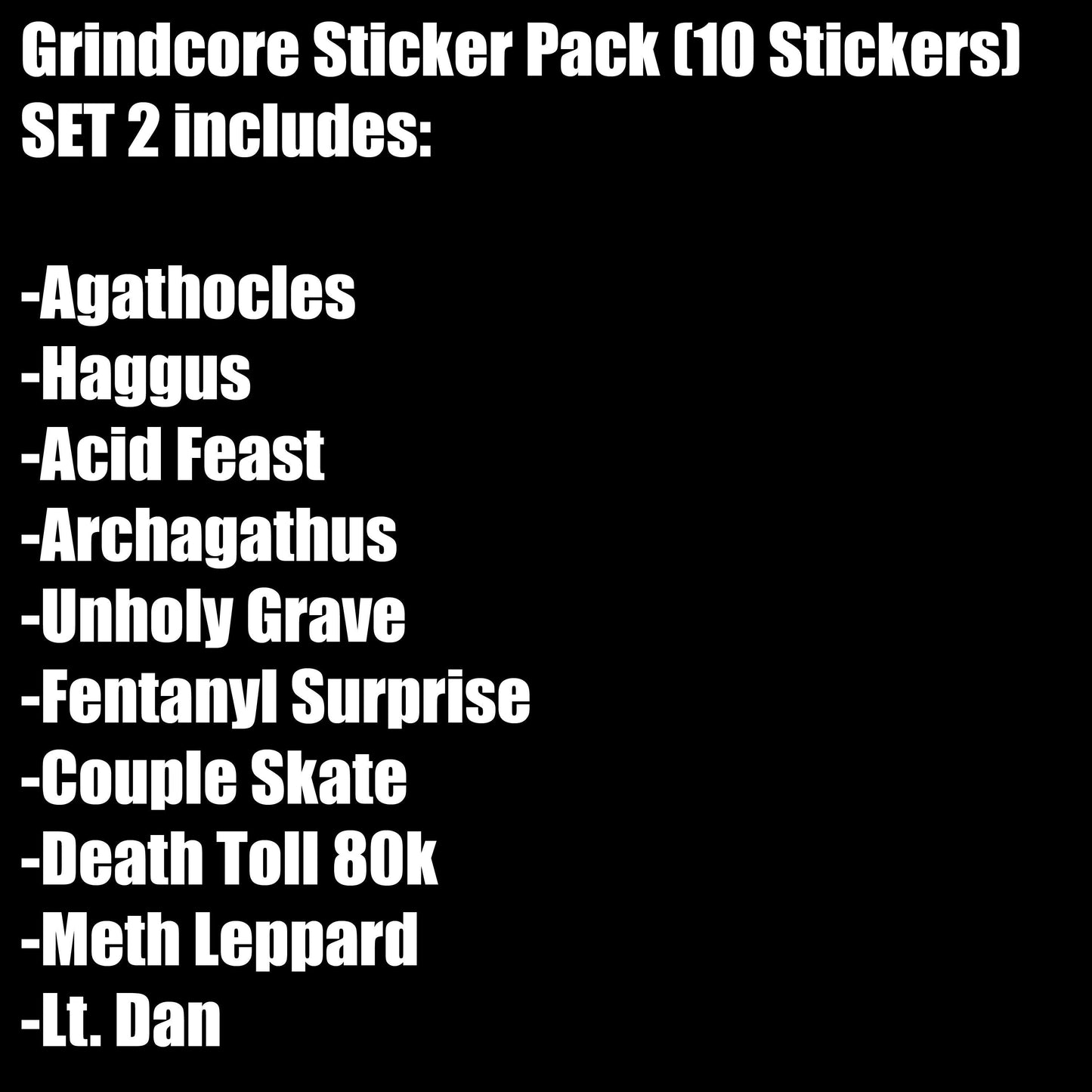 Grindcore Sticker Pack (10 Stickers) SET 2