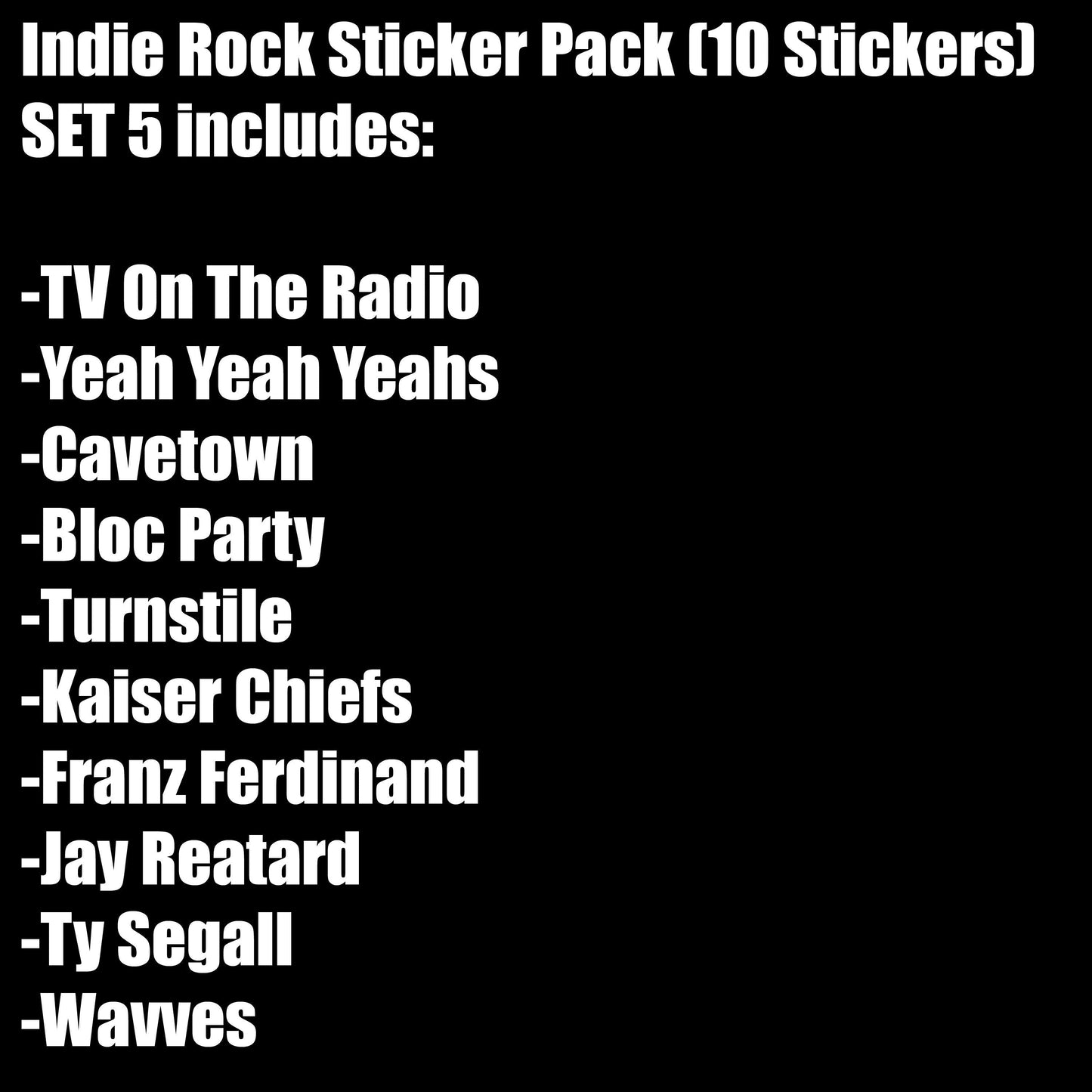 Indie Rock Sticker Pack (10 Stickers) Set 5