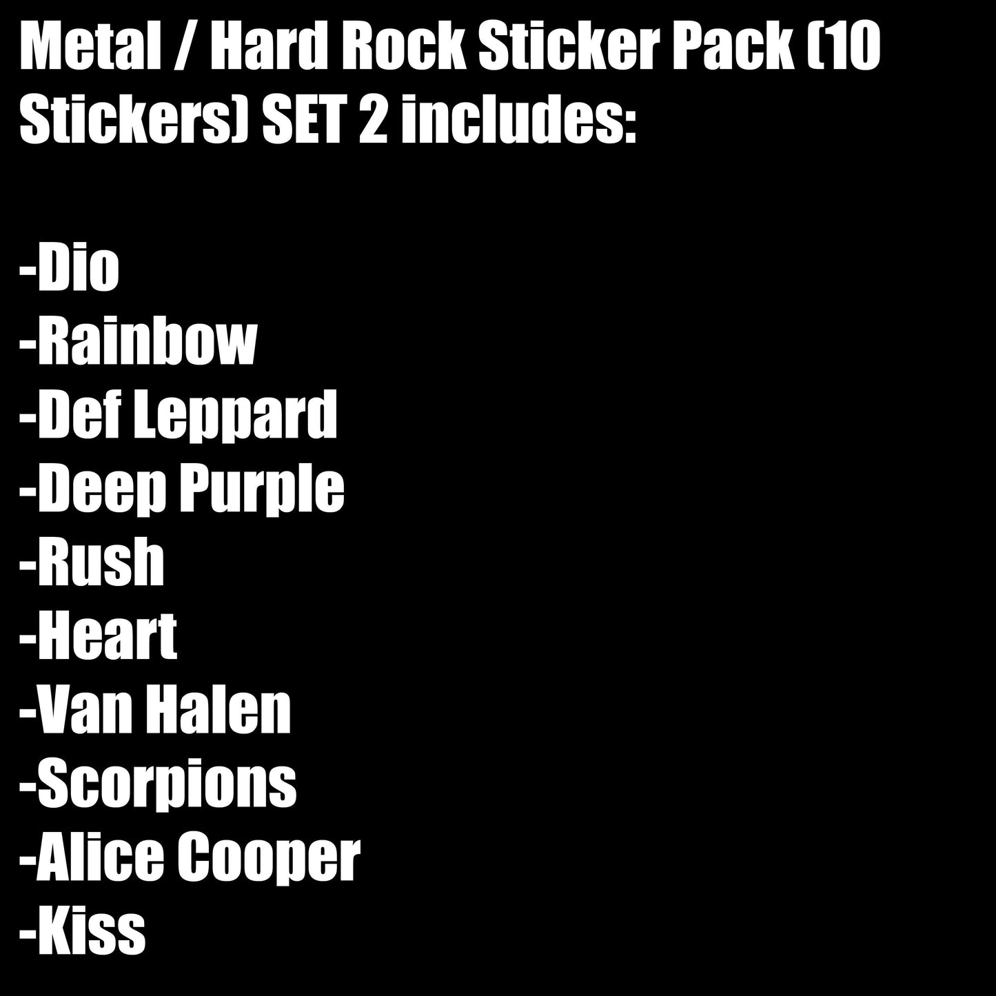 Metal / Hard Rock Sticker Pack (10 Stickers) SET 2