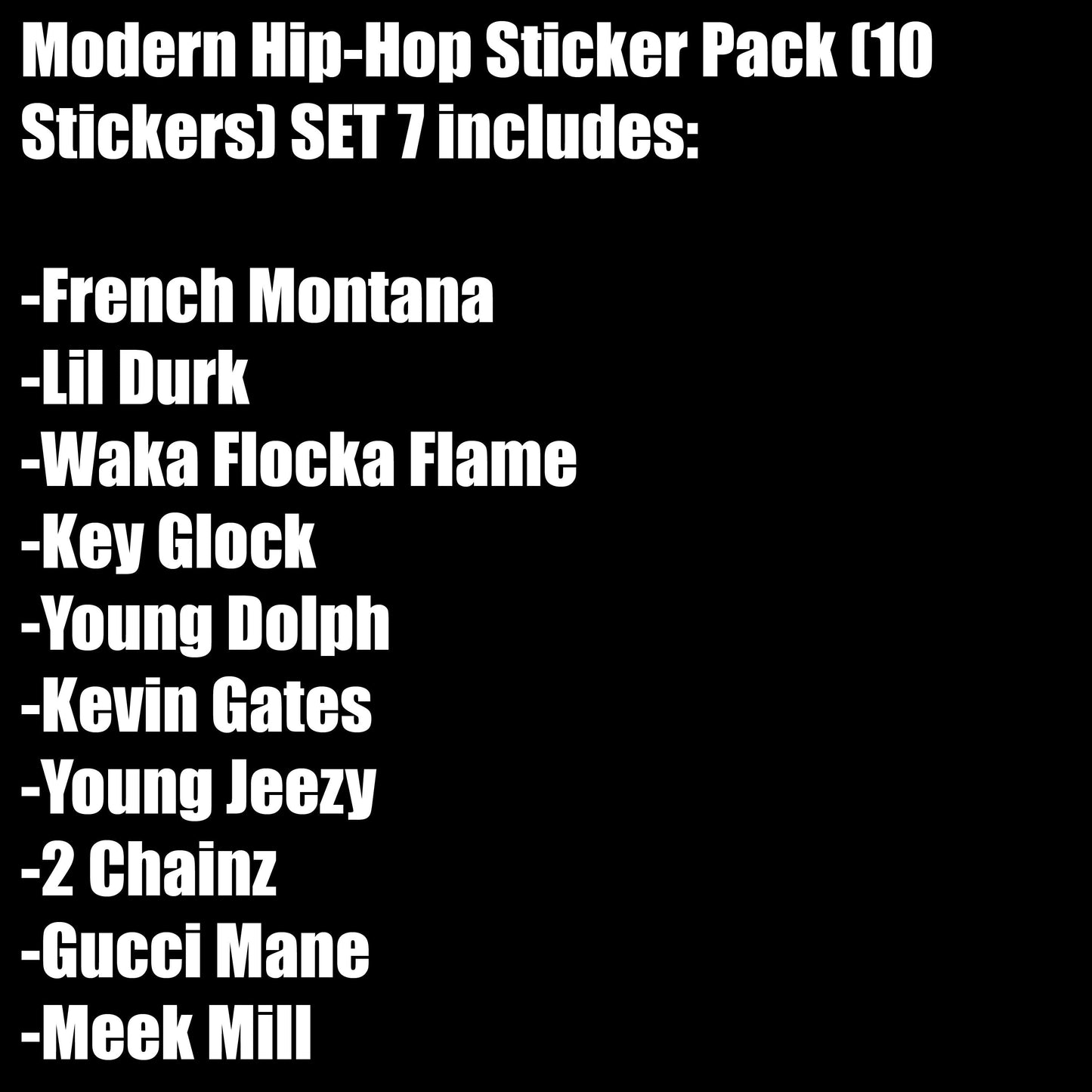 Modern Hip-Hop Sticker Pack (10 Stickers) Set 7