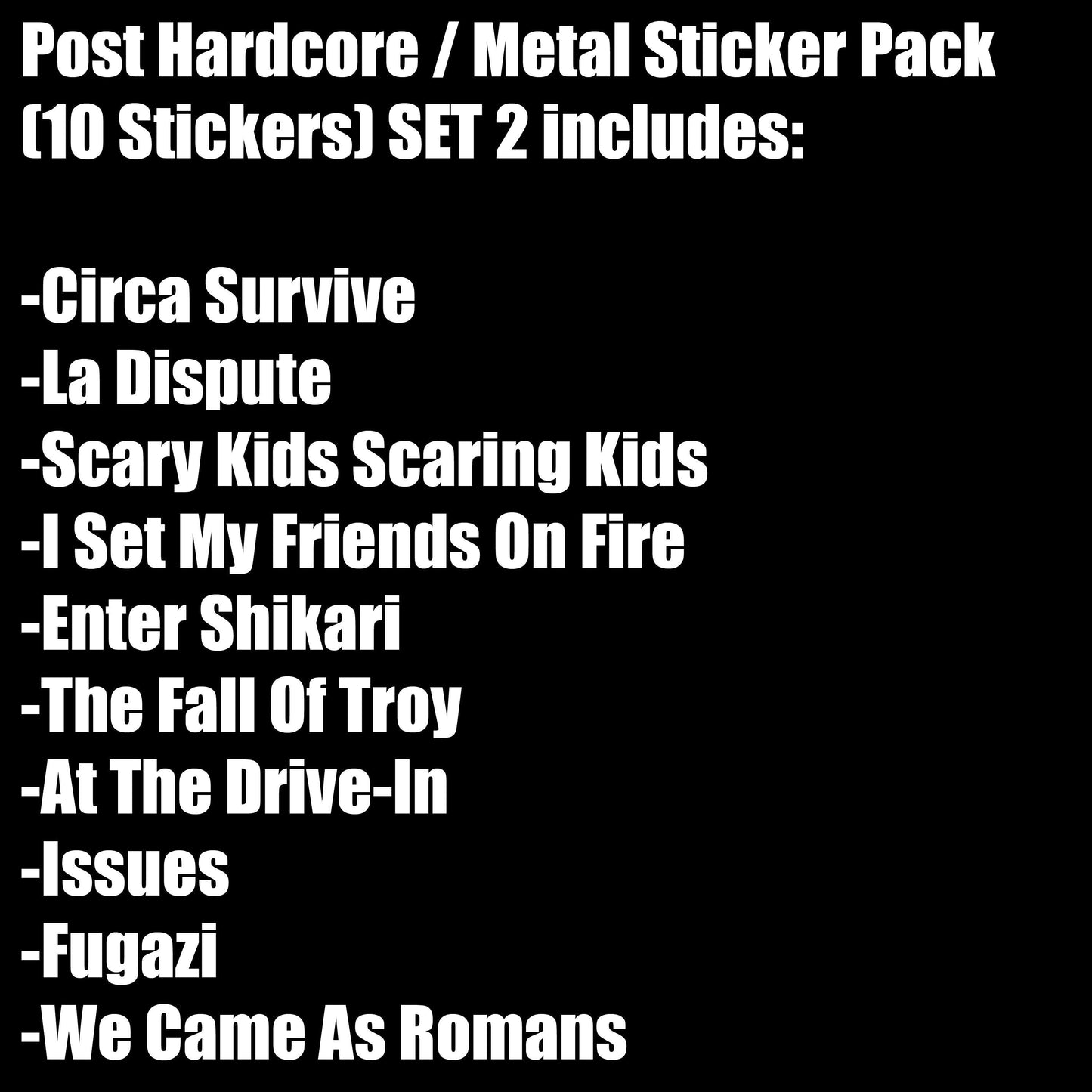 Post Hardcore / Metal Sticker Pack (10 Stickers) SET 2