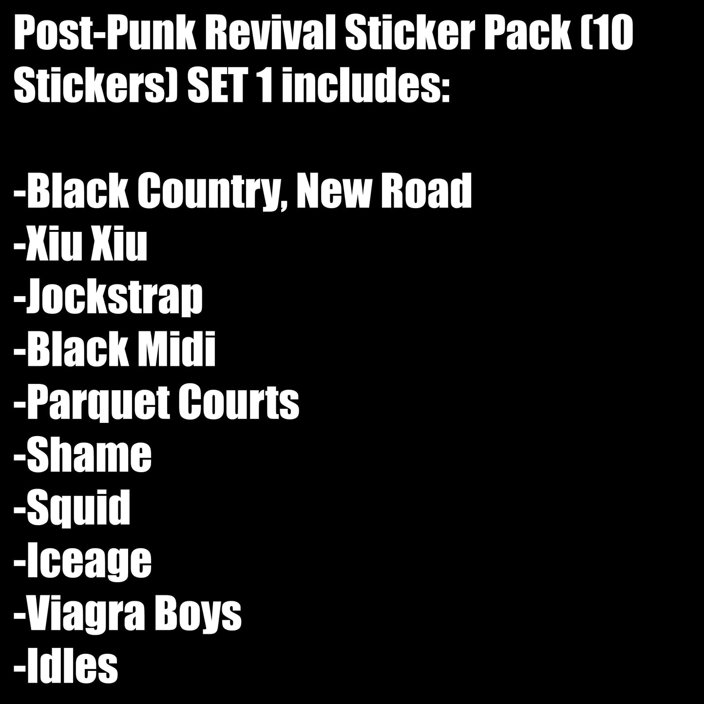 Post-Punk Revival Sticker Pack (10 Stickers) SET 1