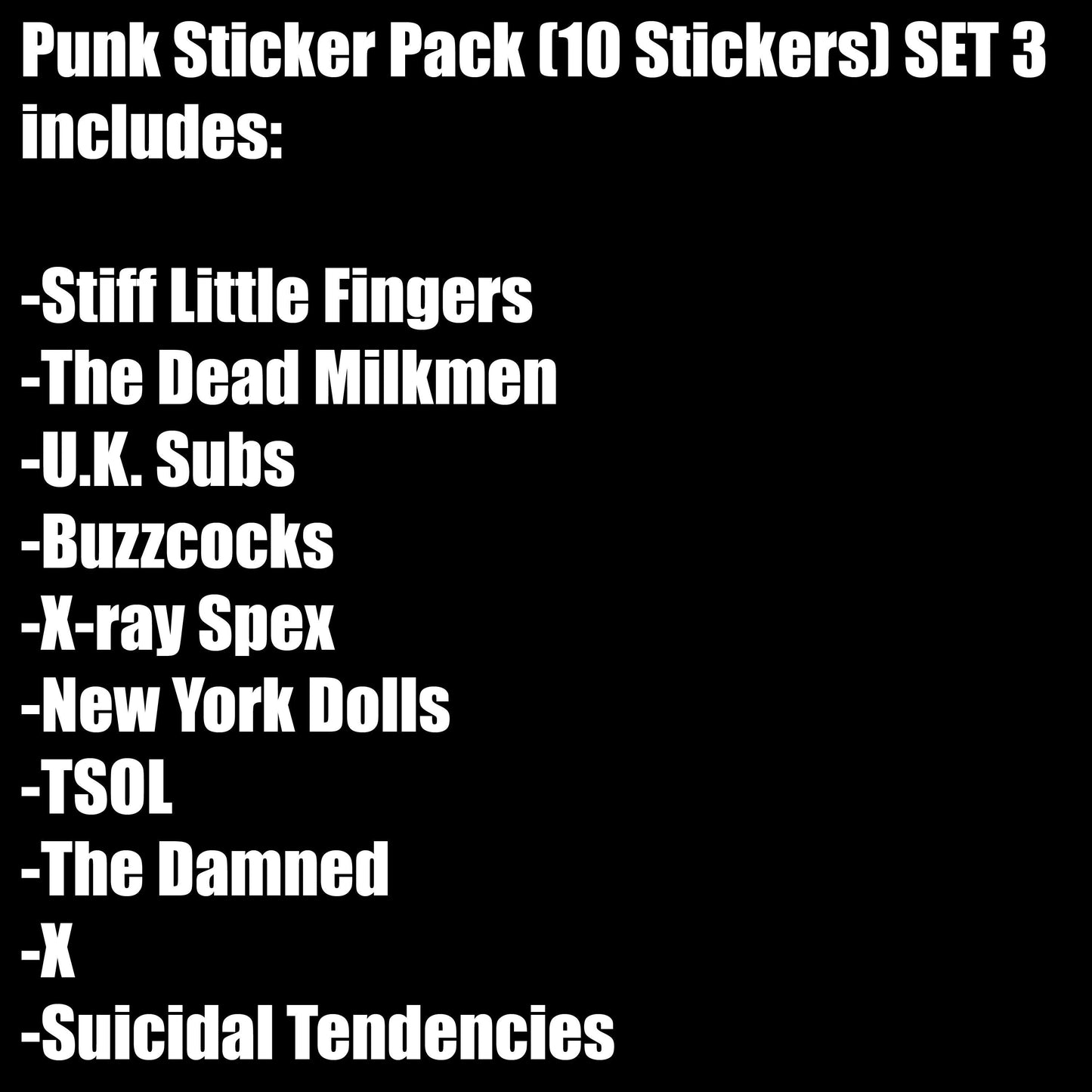 Punk Sticker Pack (10 Stickers) Set 3